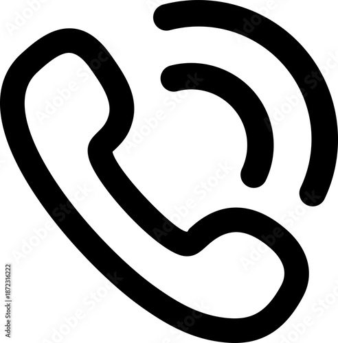 Phone Call Button Icon Outline Rounded for Communication UI Website Mobile Apps
