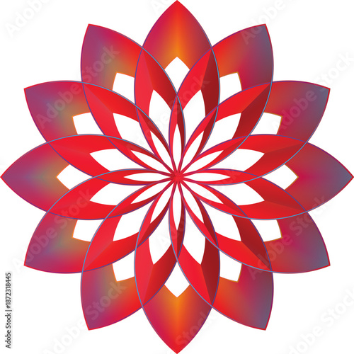 Red layered paper flower with intricate cutouts 1