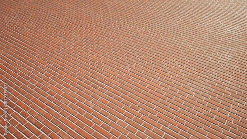 Concept or conceptual vintage or grungy brown background of brick texture floor as a retro pattern layout. A 3d illustration for construction, architecture, urban and interior design