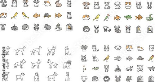 Vector set of people silhouettes featuring a business character collection and fun family icons in a seamless pattern design for artistic wallpaper