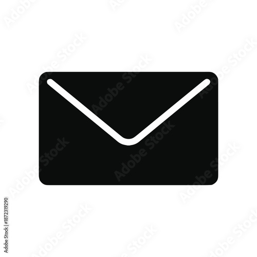 Envelope Icon Black Silhouette – Email Message Symbol