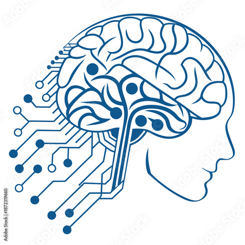 Human brain with neural connections