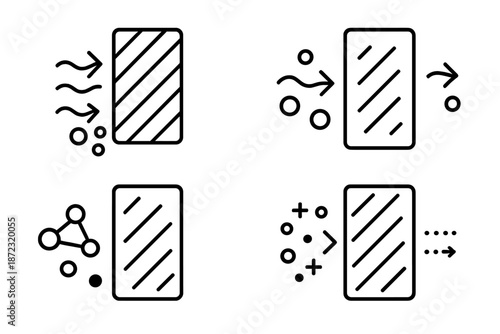 Examining the process of filtration through four diagrams showing movement of particles and water