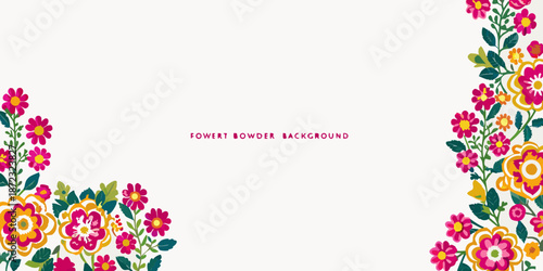 Floral arrangement with pink yellow and green blossoms on a white backdrop