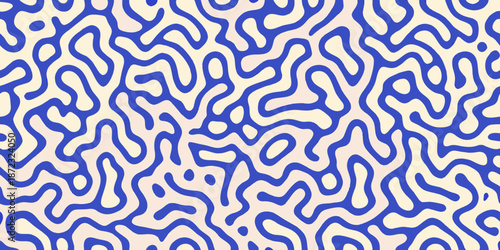 Abstract blue and cream swirling pattern creates a unique visual texture