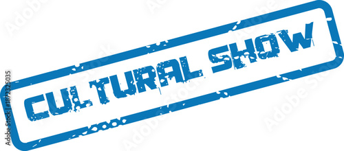 Authentic Blue Rubber Stamp Impression for Cultural Show Performance Event Mark