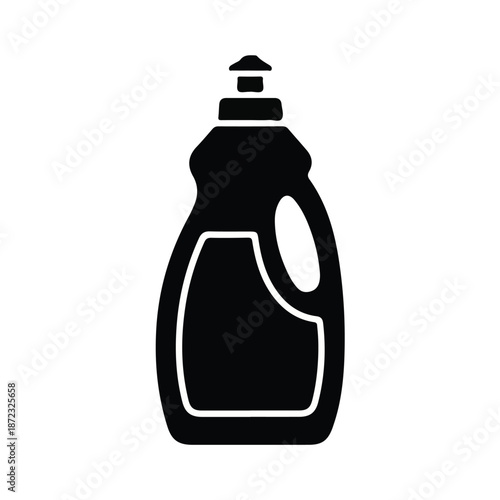 Detergent Bottle Icon Black Silhouette – Laundry Soap Symbol