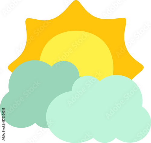 cloudy sun vector illustration 2
