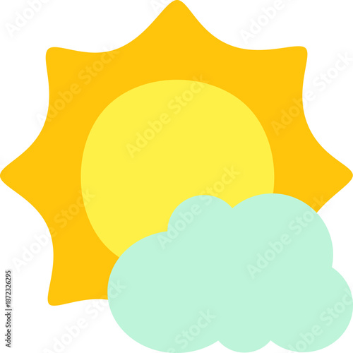 cloudy sun vector illustration 1 