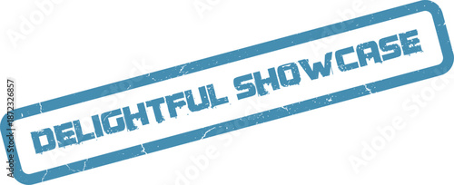 Authentic Light Blue Rubber Stamp Impression for Delightful Showcase Event Promotion