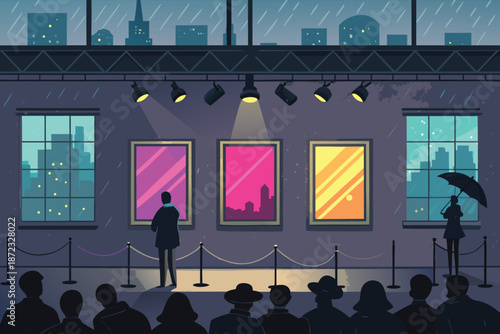 Rainy Neon Art Gallery Auction