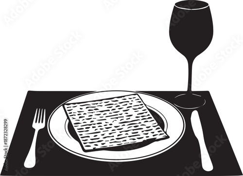 Dinner setting with wine glass