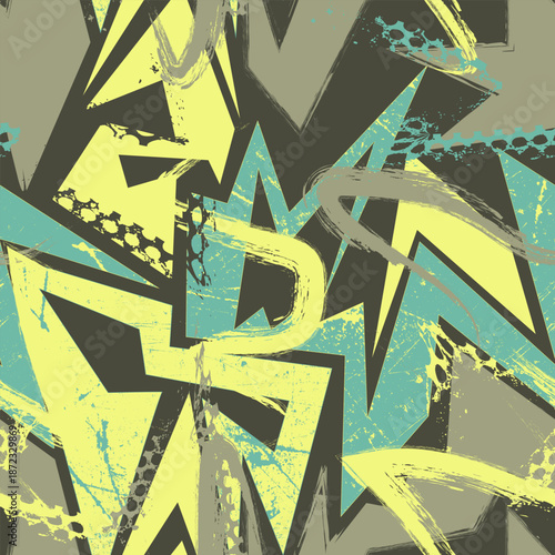 Seamless grunge urban modern pattern