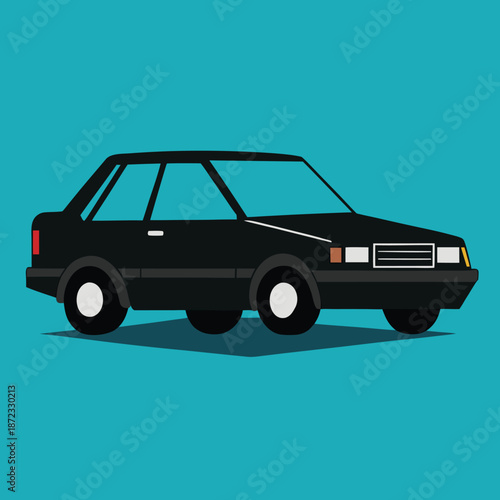 A minimalist black silhouette of a car representing transportation and vehicle design