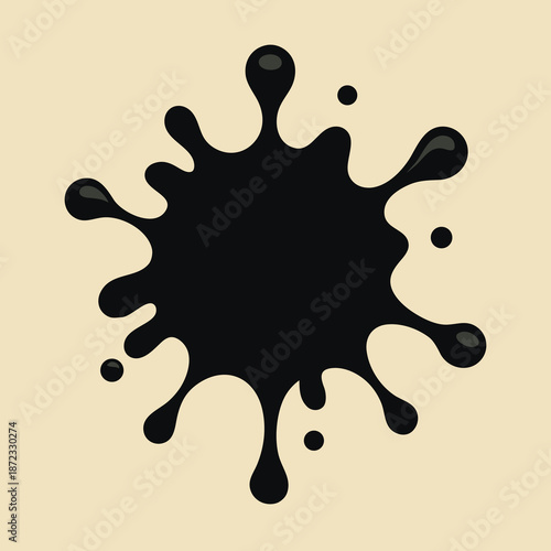 A solitary black splash vector graphic represents minimalism and modern design aesthetics