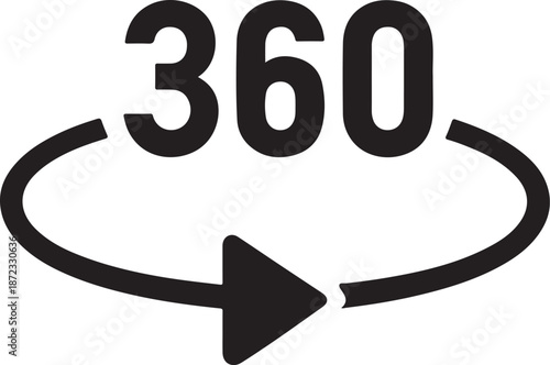 360 degree arrow icon symbolizing progress and continuous movement