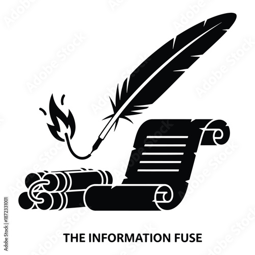 Igniting the power of knowledge: a metaphor for impactful writing and informed action isolated on white background, Vector