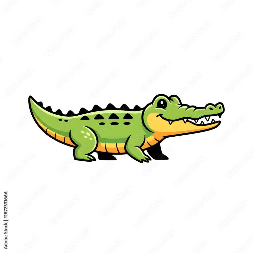 Fototapeta premium Colorful Vector Crocodile Illustration Vibrant Wild Reptile Design