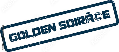 Golden Soirace Dark Blue Rubber Stamp Impression for a Formal Evening Gathering