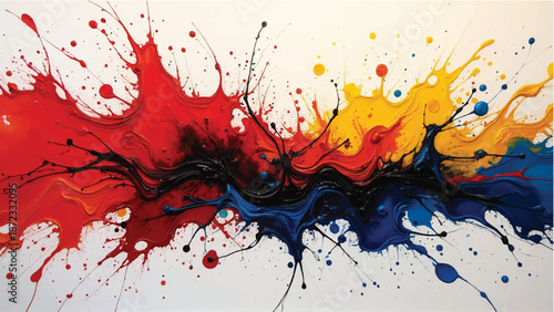 Paint splash background. Multicolor paint splatter. Abstract colorful splash. Colorful paint explosion.