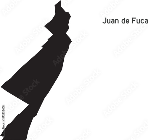 Juan de Fuca Plate Tectonic Isolated Silhouette Vector