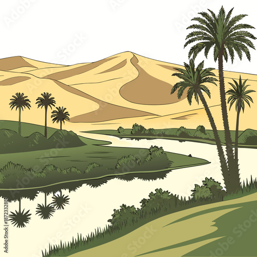 Serene oasis in the desert