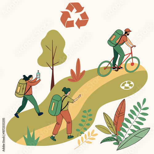 People enjoying nature responsibly