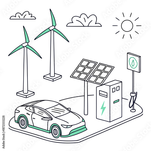 Electric vehicle charging with renewable energy sources