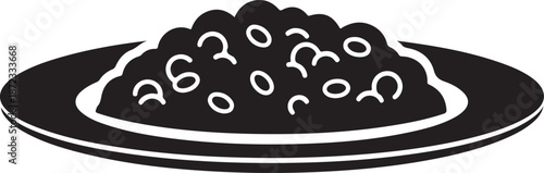 Black and white plate with popcorn illustration isolated design