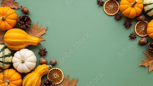 frame of autumn leaves