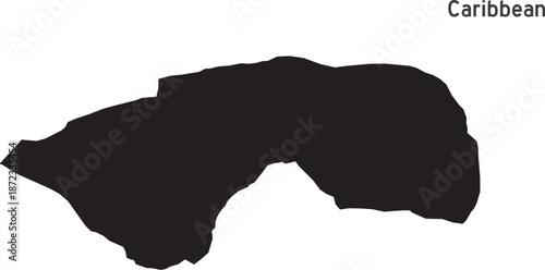 The Caribbean Plate Tectonic Isolated Silhouette Isolated Silhouette Vector