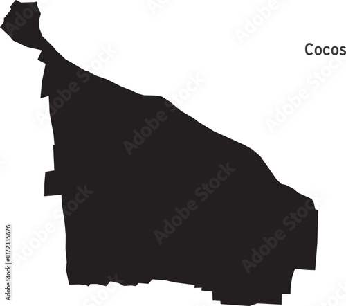 The Cocos Plate Tectonic Isolated Silhouette Isolated Silhouette Vector