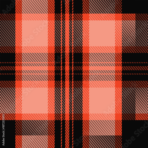 Red Black Gingham Plaid Seamless Fabric Pattern for Flannel Shirts, Pyjamas, Bedding, Duvet Covers and Throws
