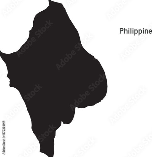The Philippine Plate Tectonic Isolated Silhouette Vector