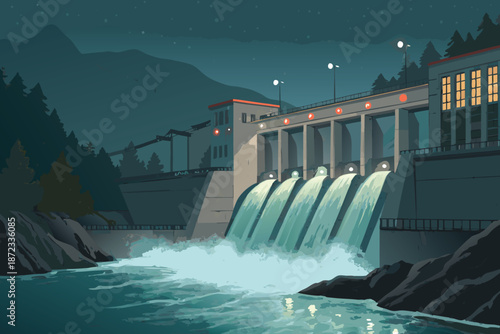 River Dam Spillway Energy Market