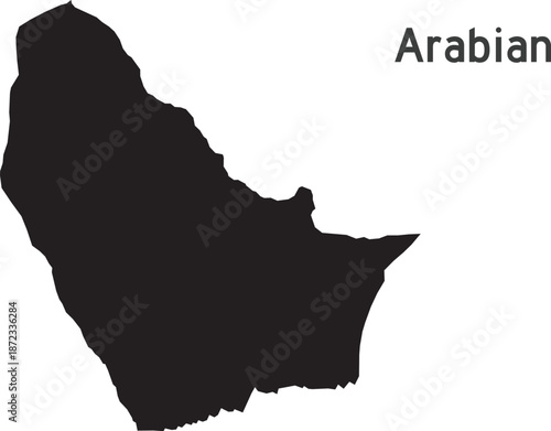 The Arabian Plate Tectonic Isolated Silhouette Vector