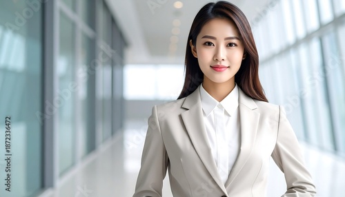 Professional Asian Businesswoman in a Modern Office Environment.