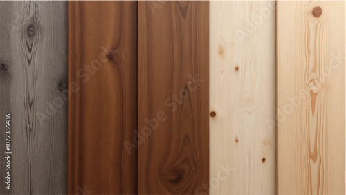 Collection of wooden planks. Wooden background. Wood planks with natural pattern. 