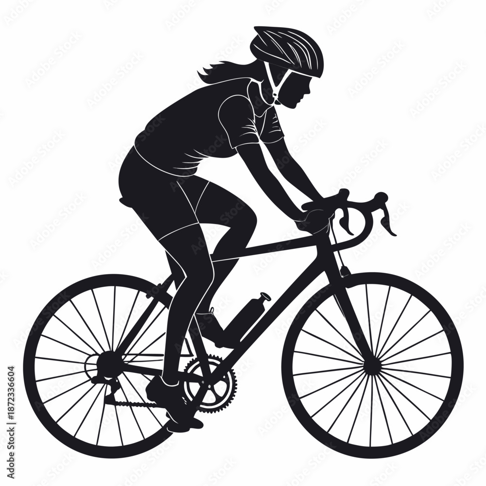 Naklejka premium Dynamic cycling silhouette vector illustration created with adobe illustrator software