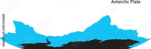 The Antarctic Plate Tectonic Isolated Silhouette Vector
