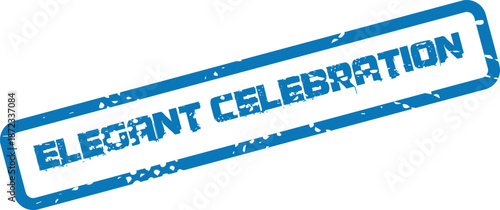 An elegant celebration rubber stamp design with a distressed texture conveys sophistication and festive joy