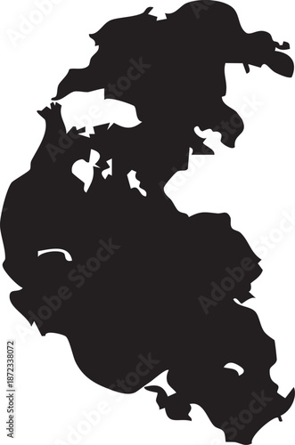 Pangea Continent Solid Map, Paleozoic And Mesozoic Eras, Plate Tectonics Vector Sign