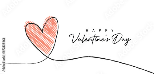 Happy Valentine's Day typography illustration Template design for celebrating Valentine's Day on 14 February