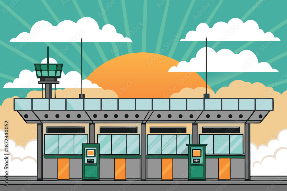 Obraz premium Skyport Cloud Station Token Economy Vec