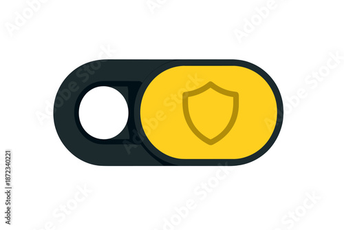 Foto Toggle switch representing security feature for a digital device displayed on a