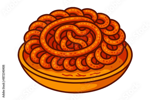 Delicious sweet treat served in a round bowl during a festive gathering in a local market in autumn