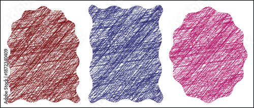 Creative Watercolor Art Design on Textured Paper, Colorful Paint Brush Elements, Grunge Country Style Frame, Abstract Icon and Shape Symbol Collection, 3D Vector Illustration