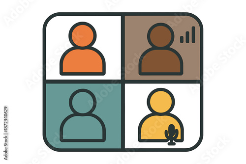 Online meeting with four participants in a grid format during a remote work session on a weekday