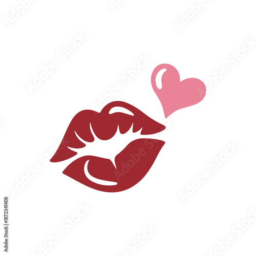 Storybook Lips Blowing Heart Kiss Icon