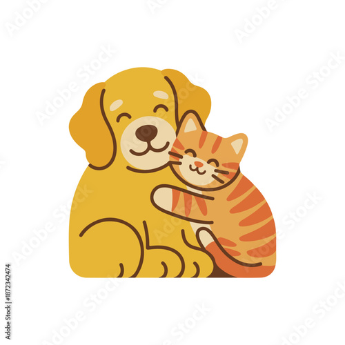 Storybook Dog and Cat Friendship Icon